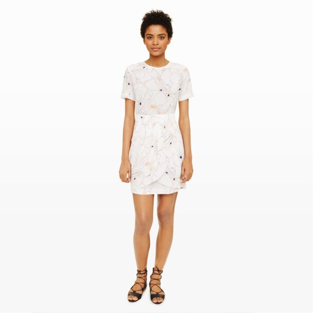 NWOT Club Monaco Silk Ryeva Pleated Print Dress size 8